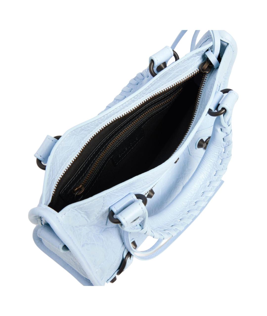 BALENCIAGA Голубая кожаная сумка через плечо, фото 6