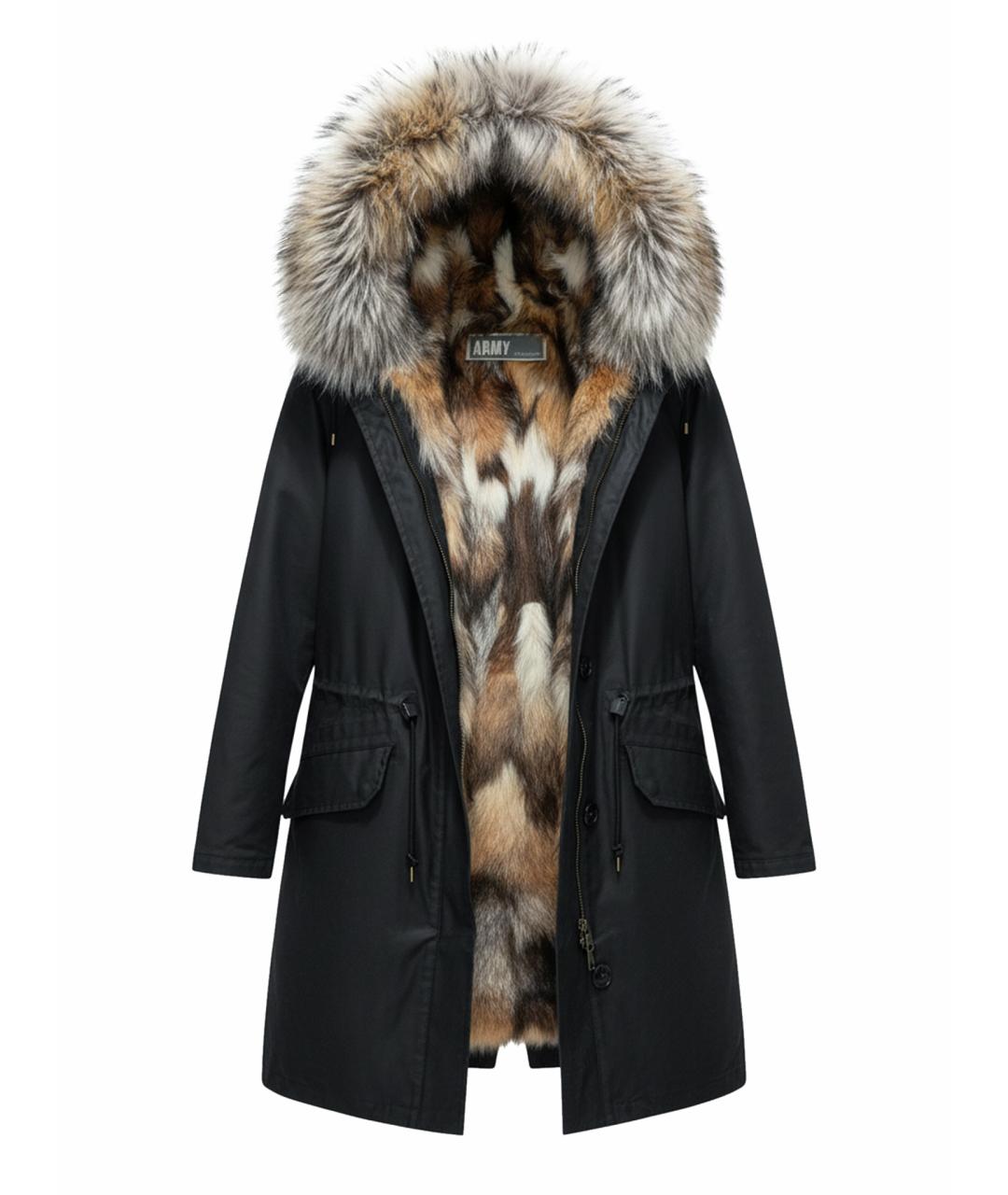 ARMY YVES SALOMON Черная хлопковая парка, фото 1