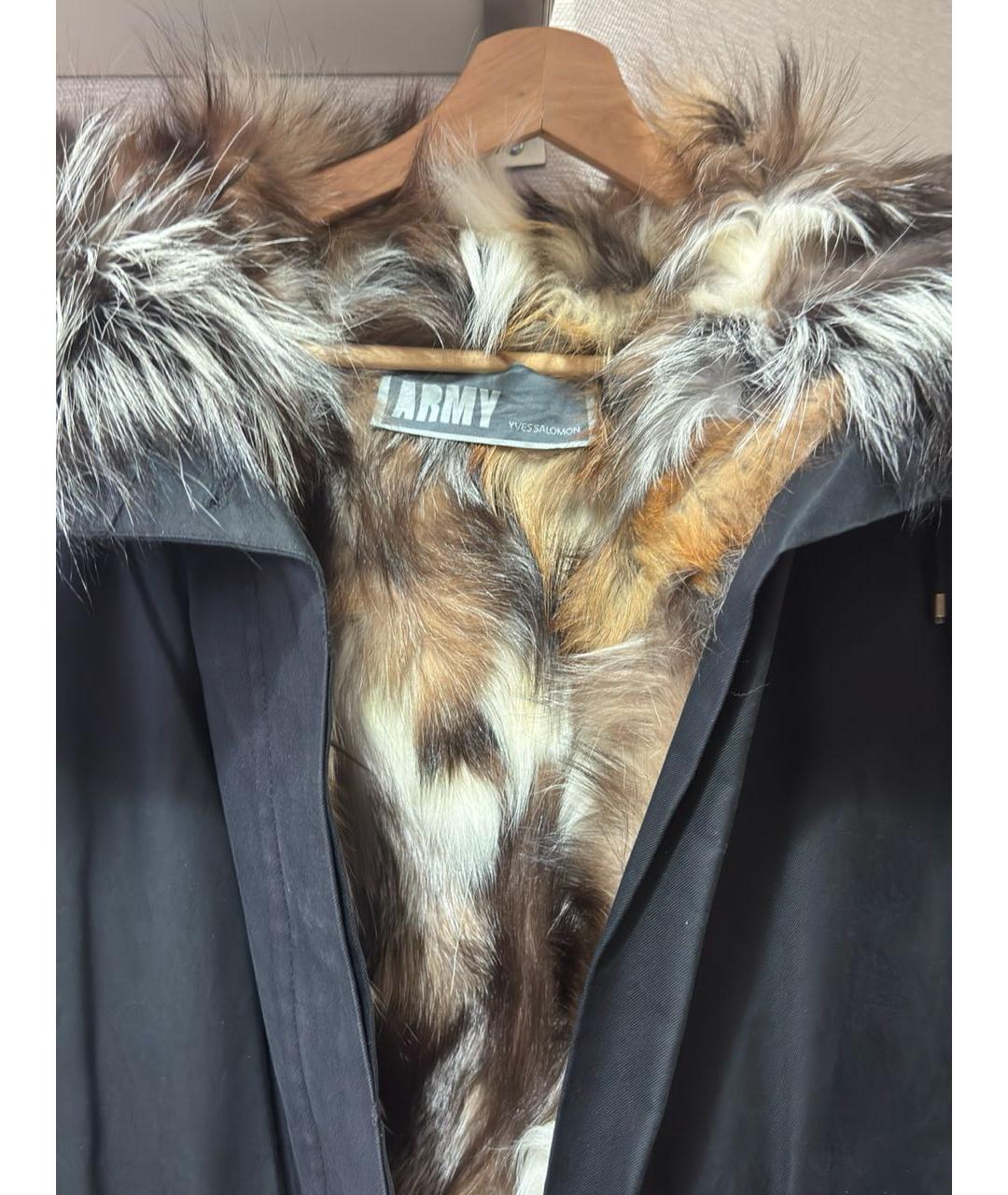 ARMY YVES SALOMON Черная хлопковая парка, фото 3