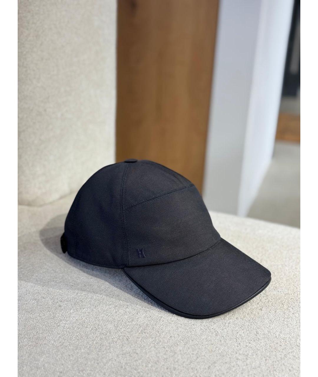 HERMES Черная кепка, фото 2