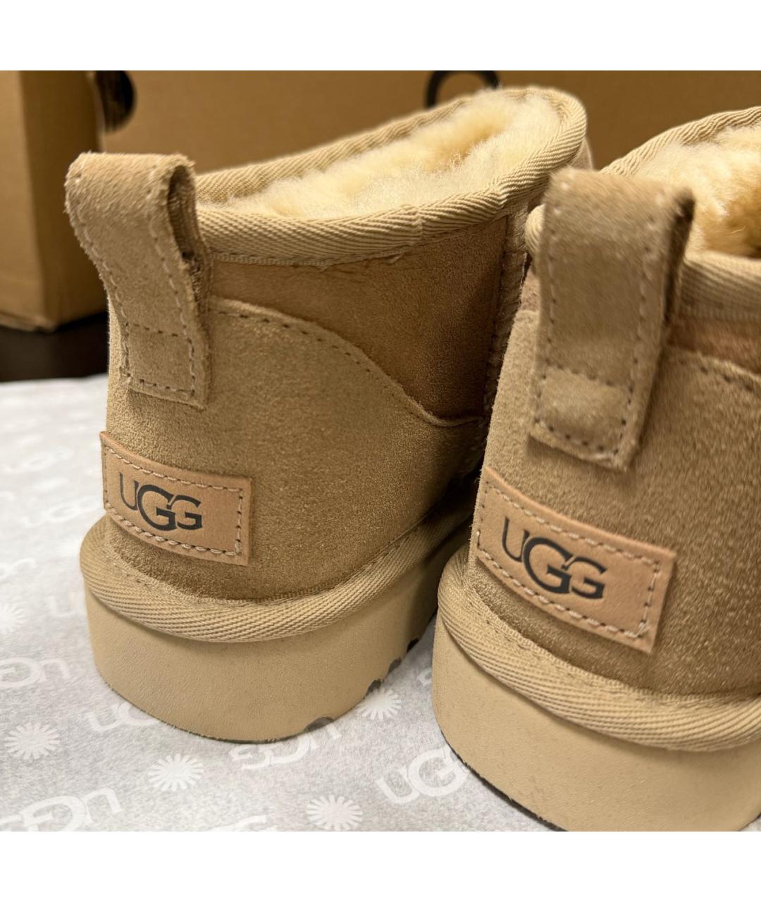 UGG AUSTRALIA Бежевые замшевые ботинки, фото 7