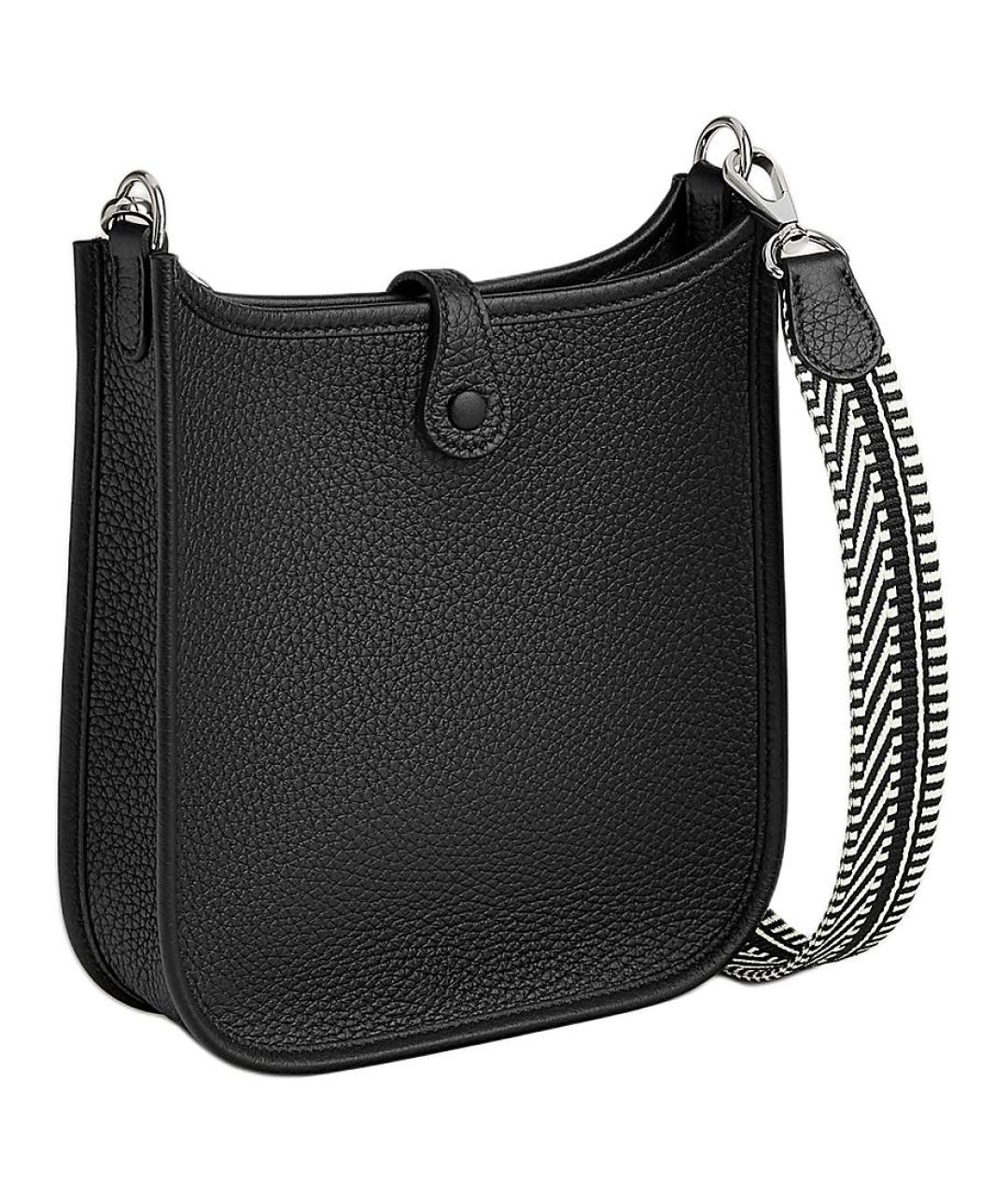 HERMES Черная кожаная сумка через плечо, фото 3