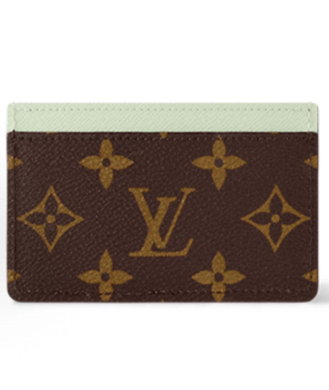 LOUIS VUITTON Коричневый кожаный кардхолдер, фото 3