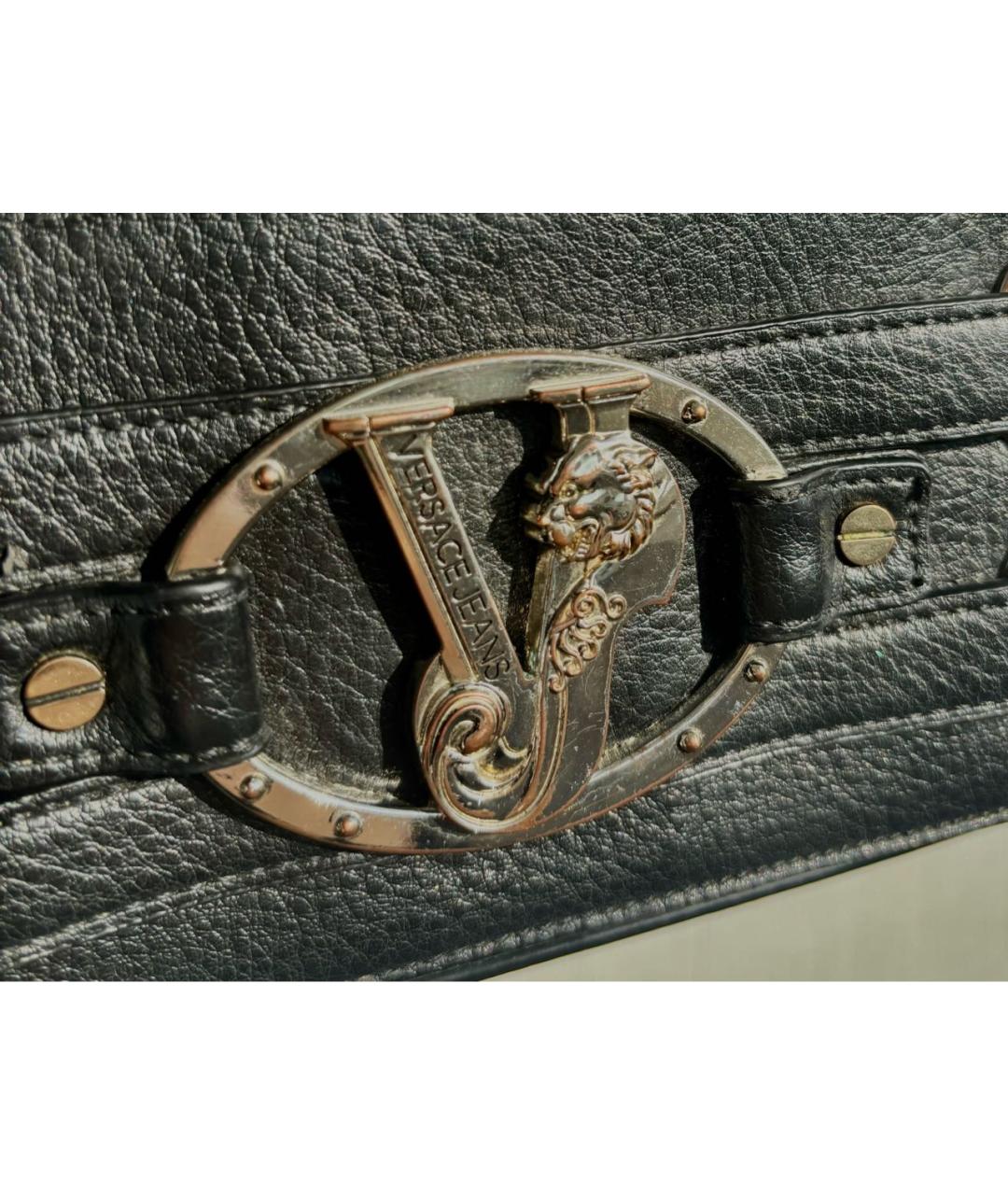 VERSACE JEANS COUTURE Черная сумка через плечо из искусственной кожи, фото 2