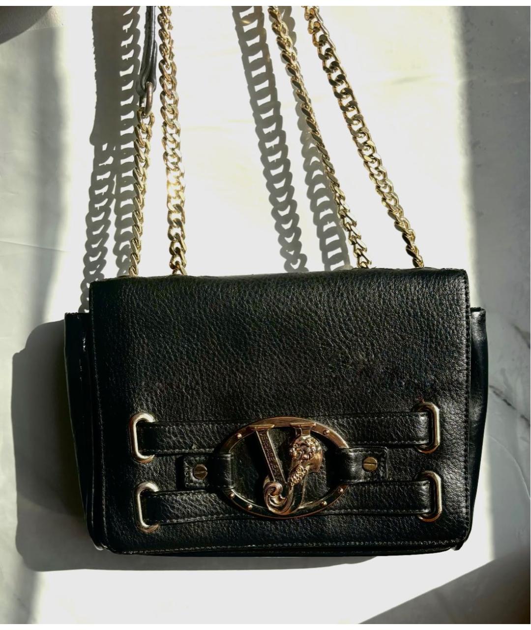 VERSACE JEANS COUTURE Черная сумка через плечо из искусственной кожи, фото 7