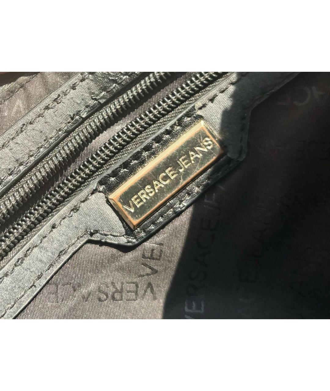 VERSACE JEANS COUTURE Черная сумка через плечо из искусственной кожи, фото 4