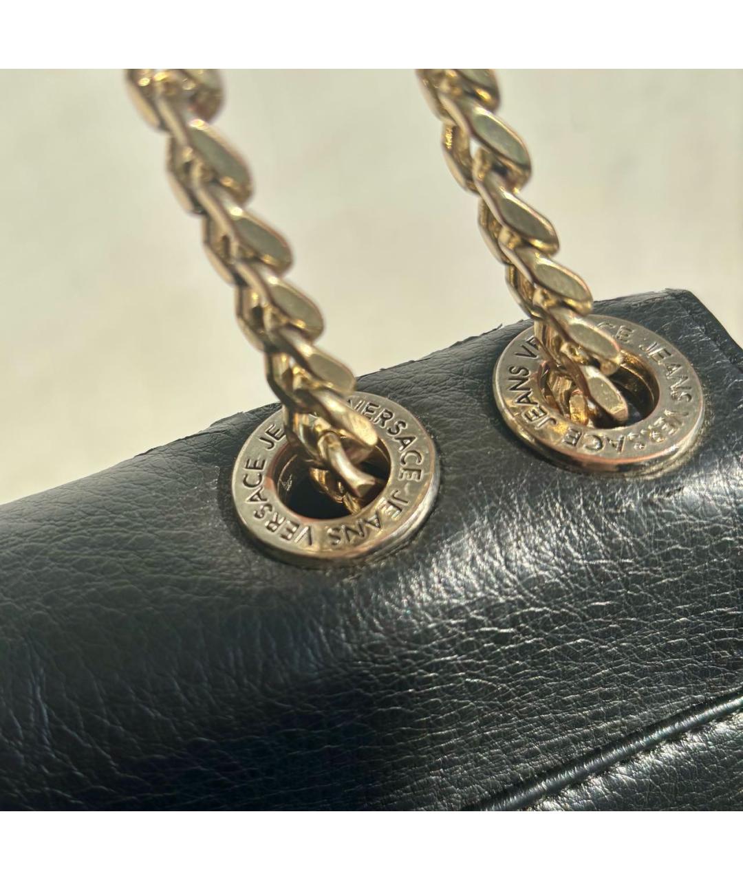 VERSACE JEANS COUTURE Черная сумка через плечо из искусственной кожи, фото 6