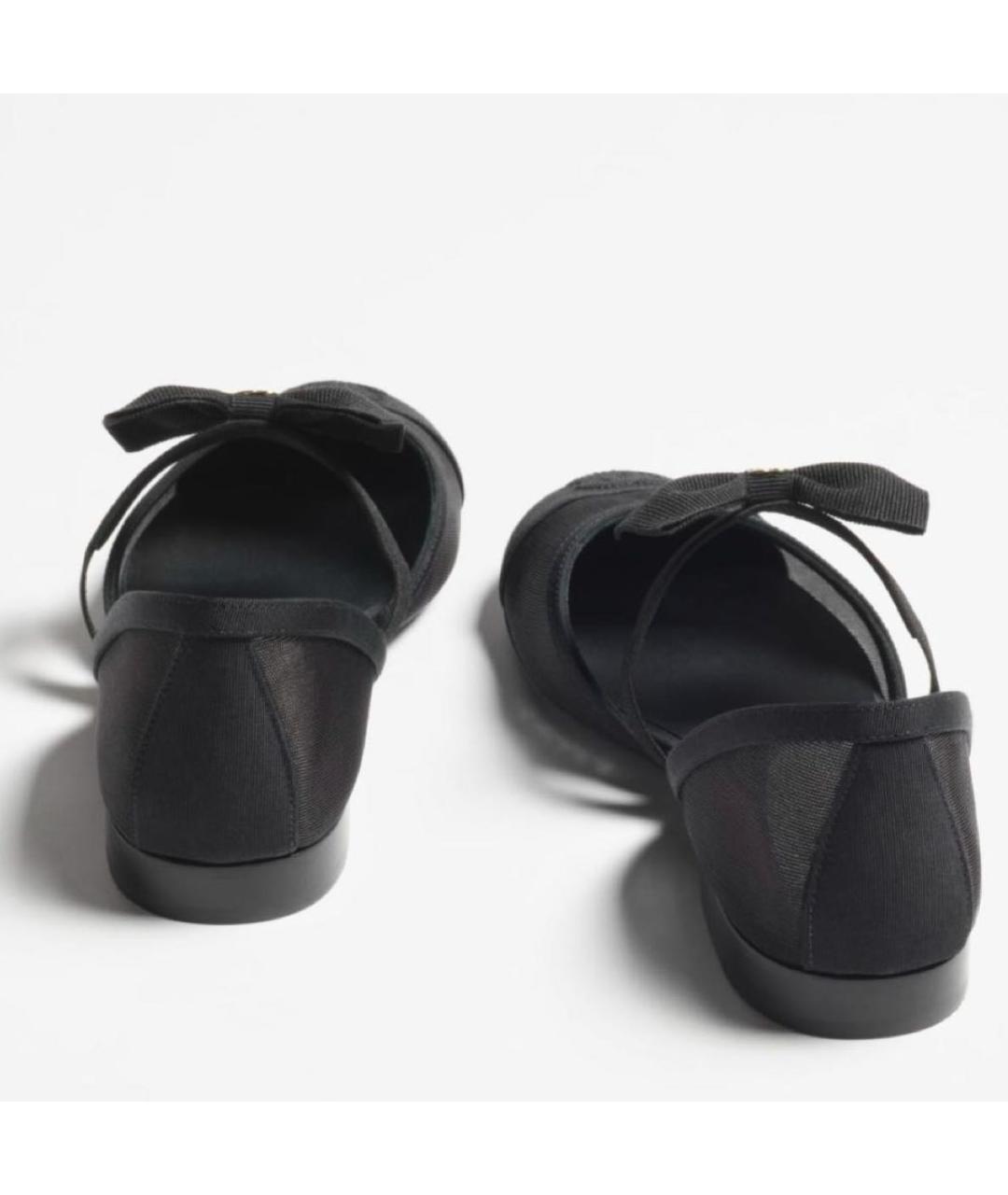 CHANEL Черные текстильные балетки, фото 3