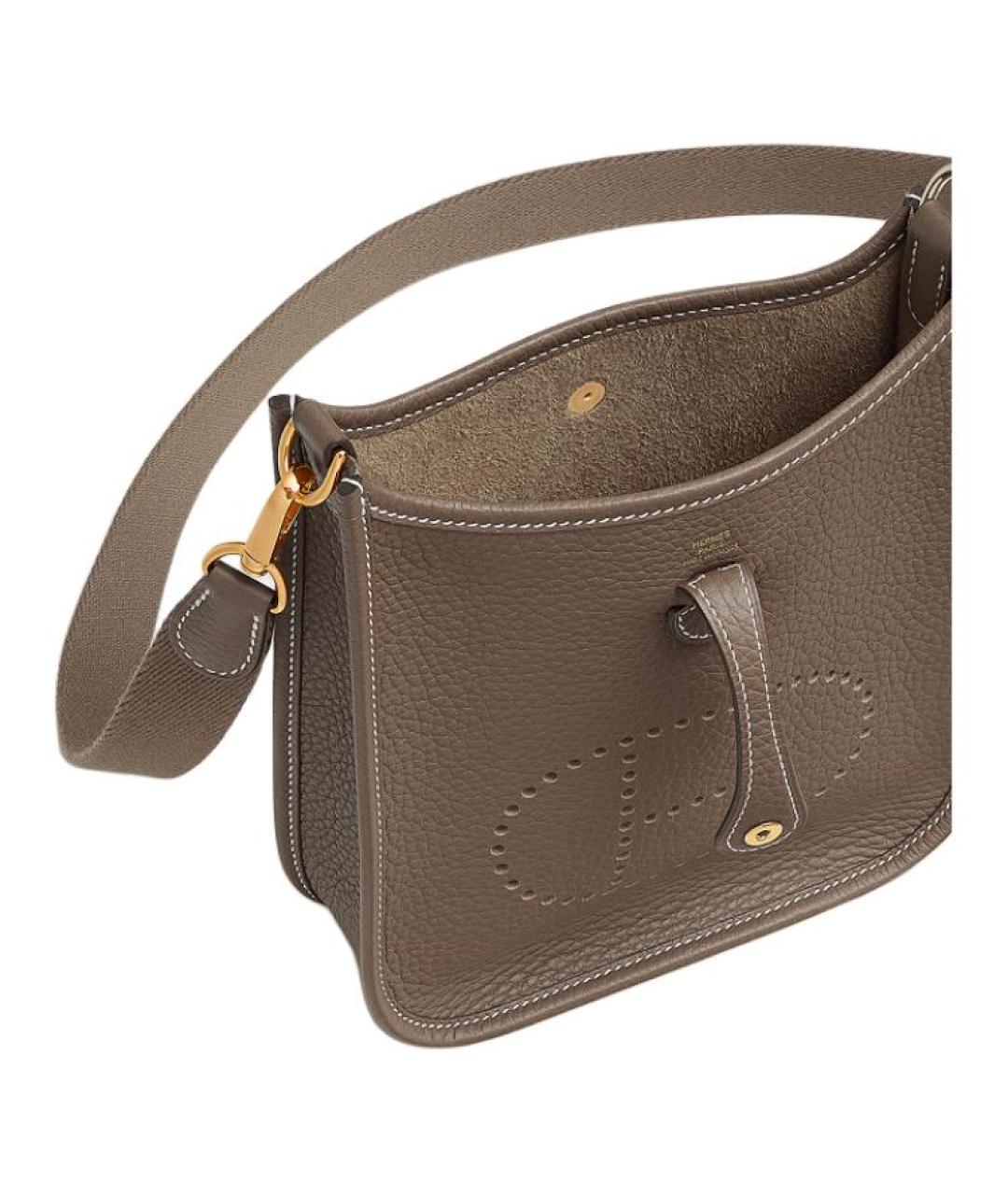 HERMES Коричневая кожаная сумка через плечо, фото 4