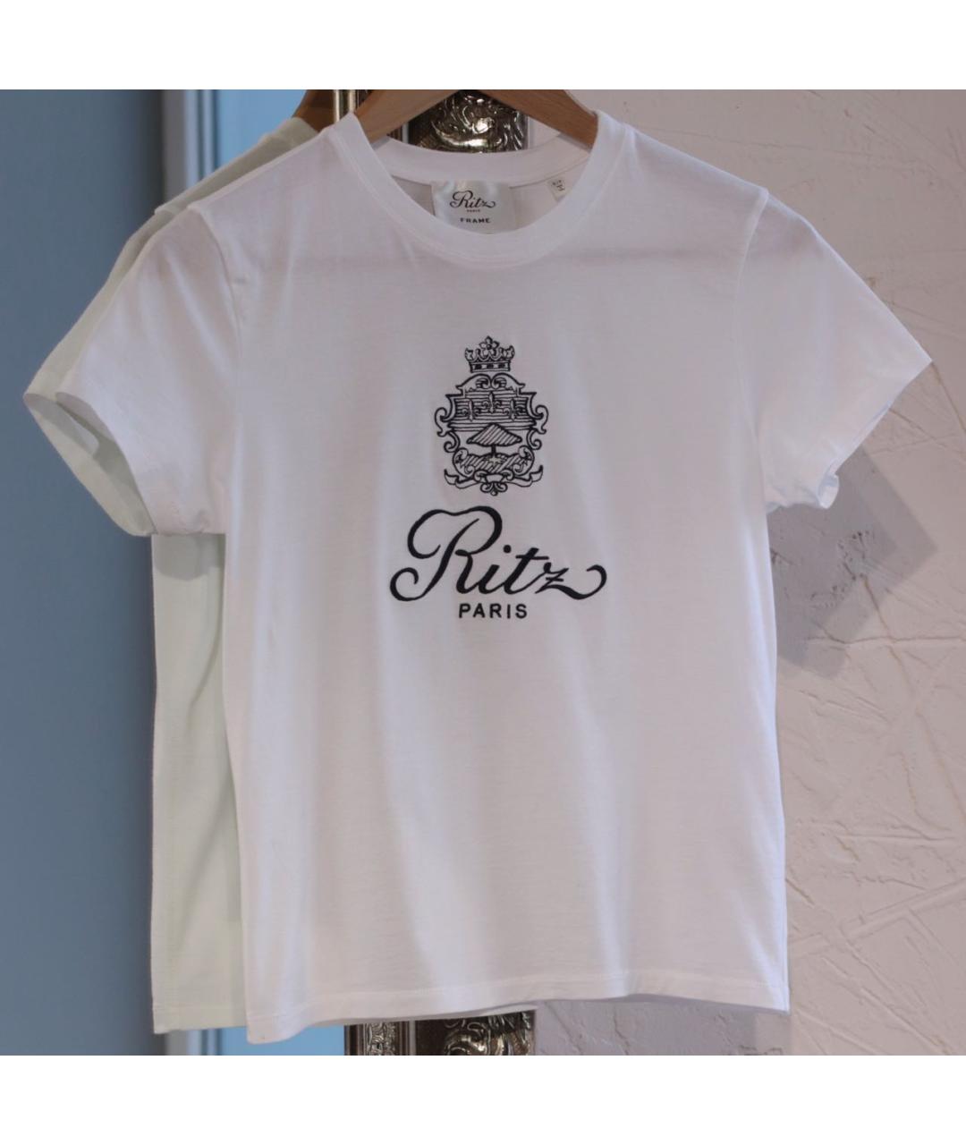 FRAME Белая хлопковая футболка, фото 2