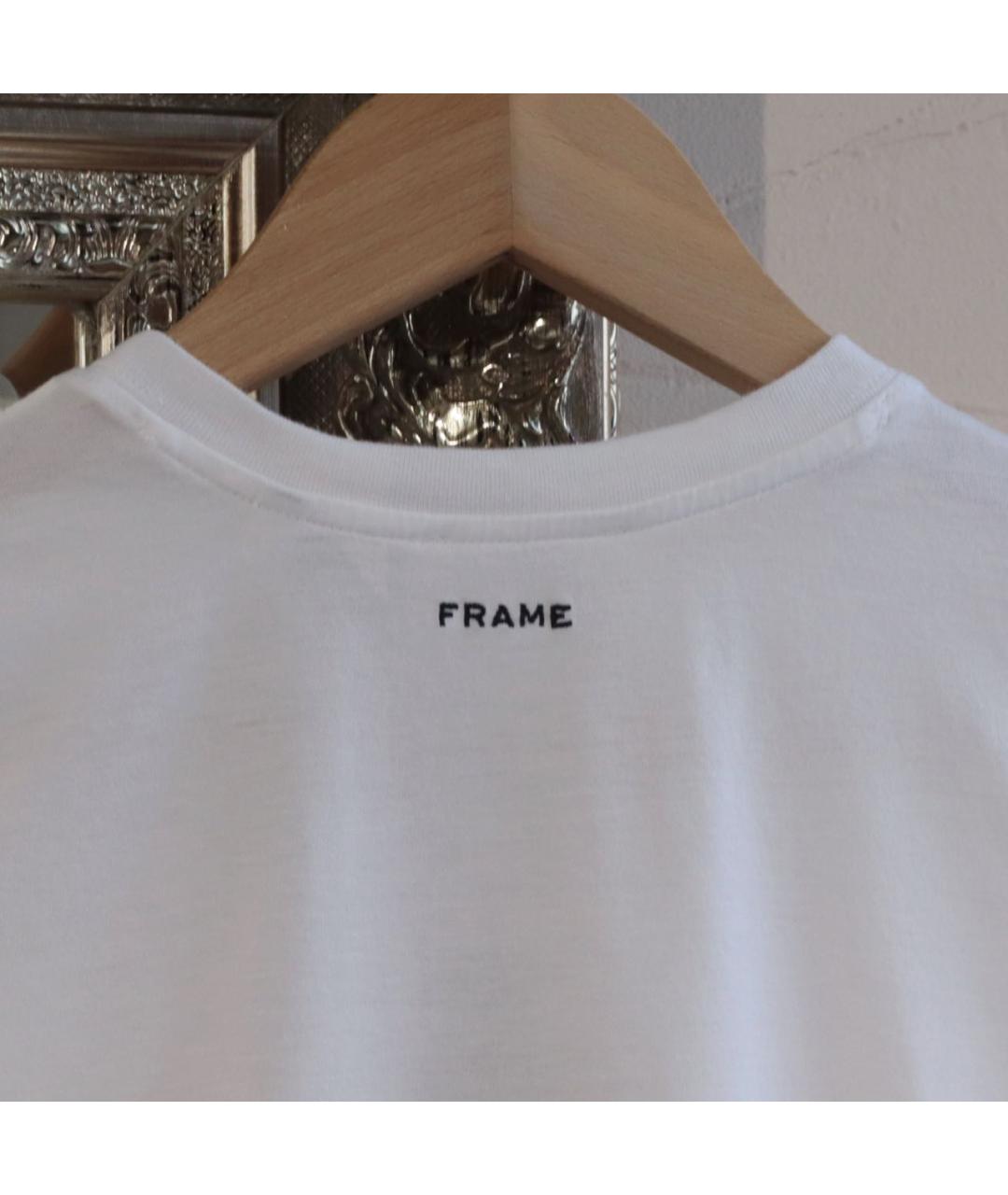 FRAME Белая хлопковая футболка, фото 6