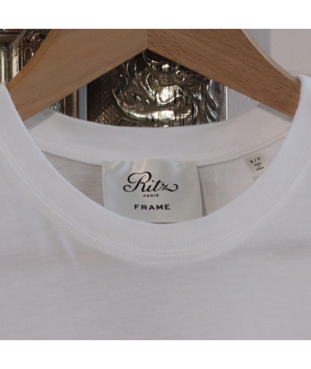 FRAME Белая хлопковая футболка, фото 4