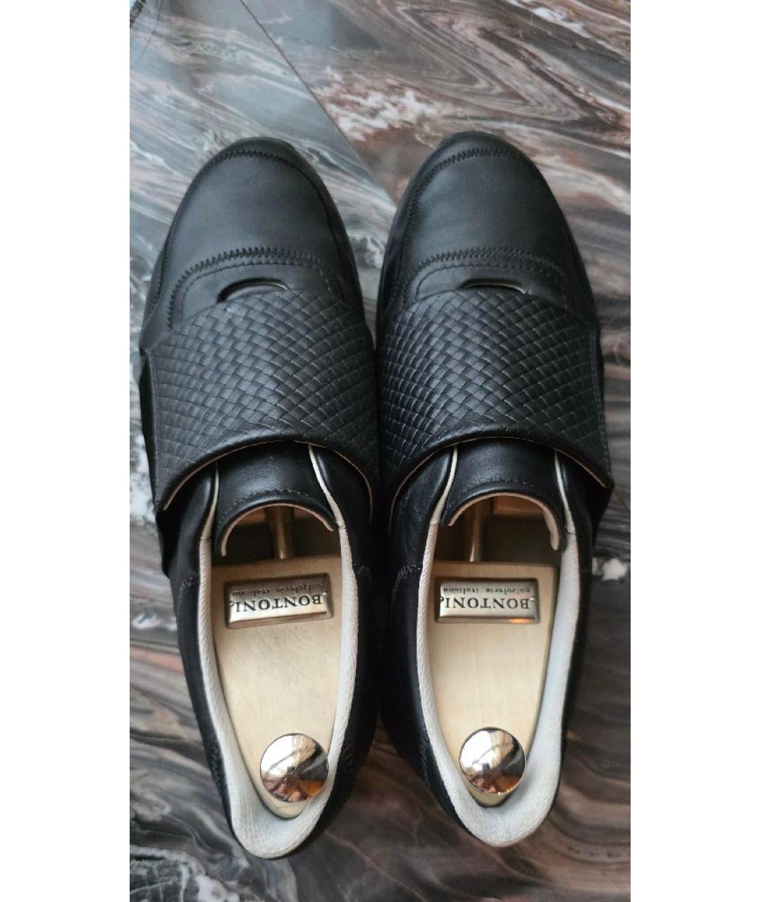 BOTTEGA VENETA Черные кожаные слипоны, фото 3