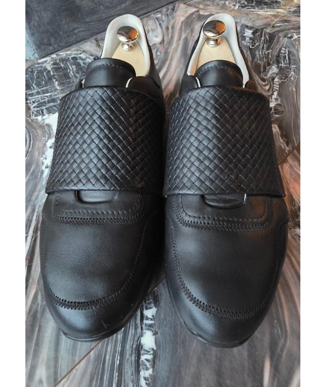 BOTTEGA VENETA Черные кожаные слипоны, фото 2