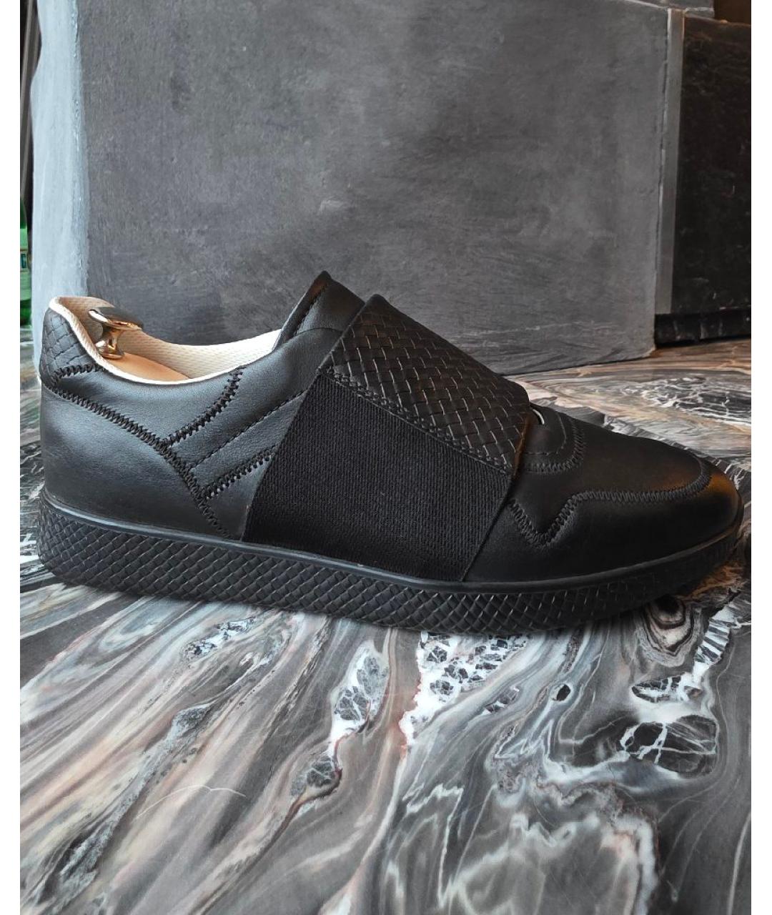 BOTTEGA VENETA Черные кожаные слипоны, фото 6