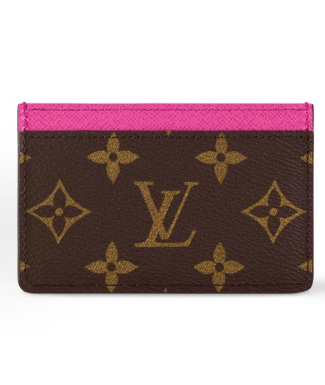 LOUIS VUITTON Коричневый кожаный кардхолдер, фото 3