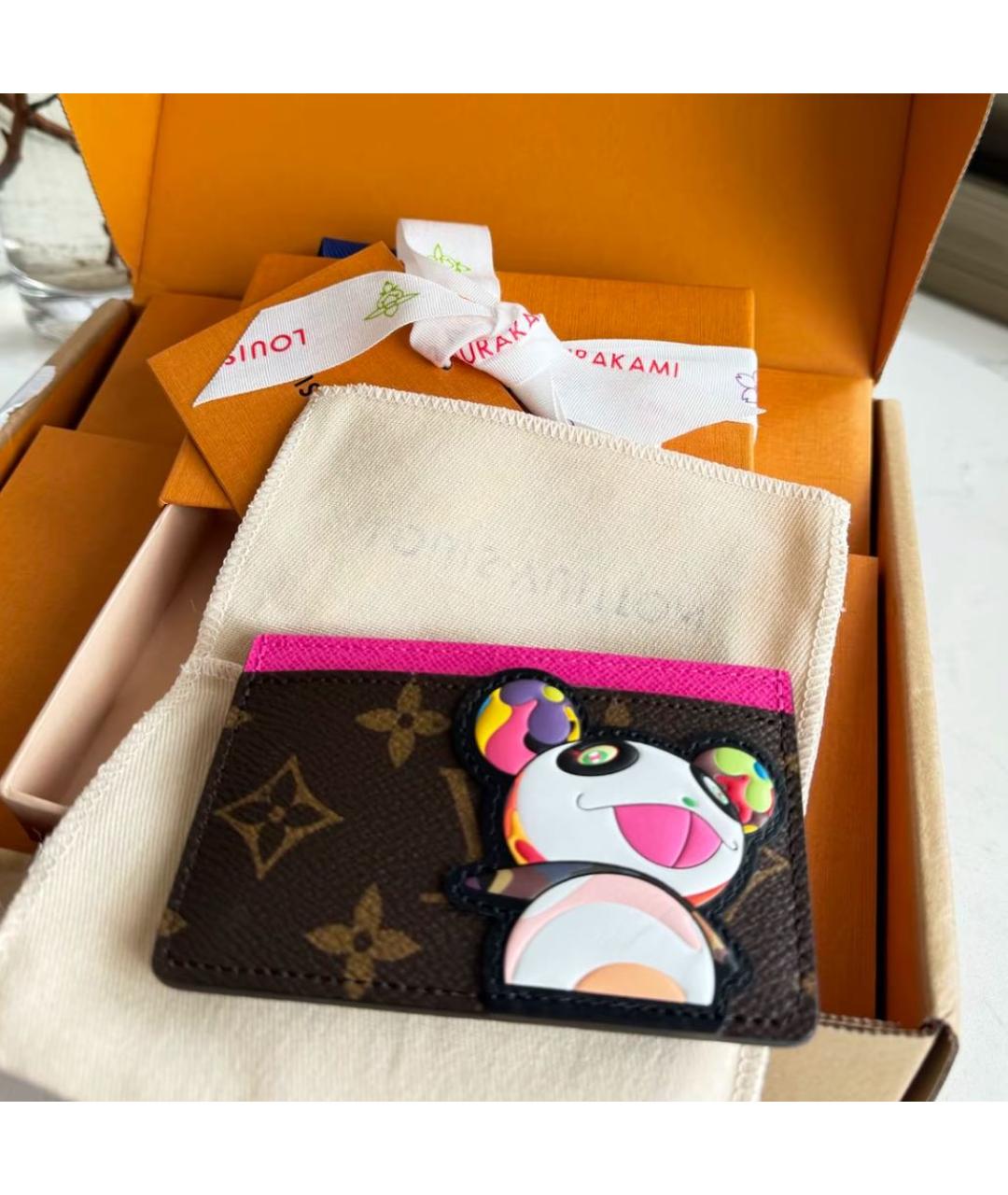 LOUIS VUITTON Коричневый кожаный кардхолдер, фото 2