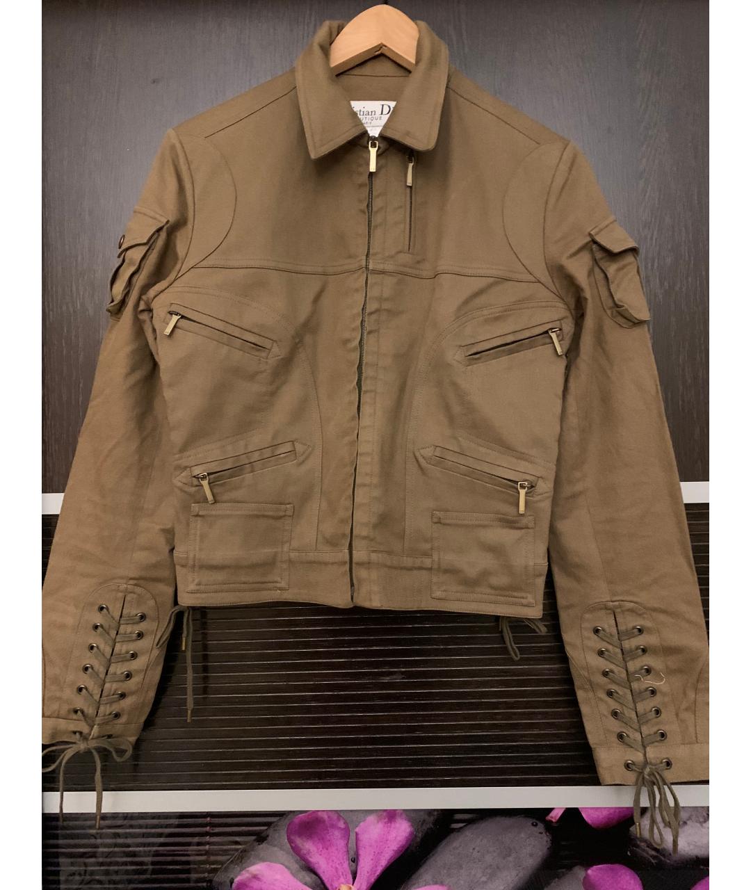 CHRISTIAN DIOR Горчичная хлопковая куртка, фото 6