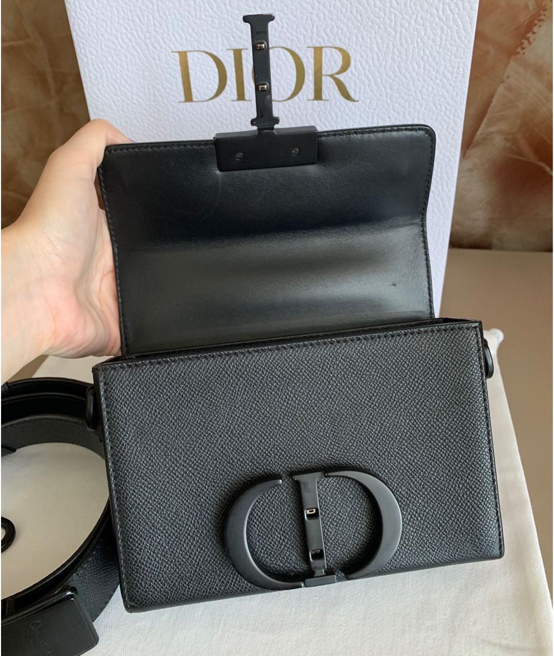 CHRISTIAN DIOR Черная кожаная сумка через плечо, фото 6