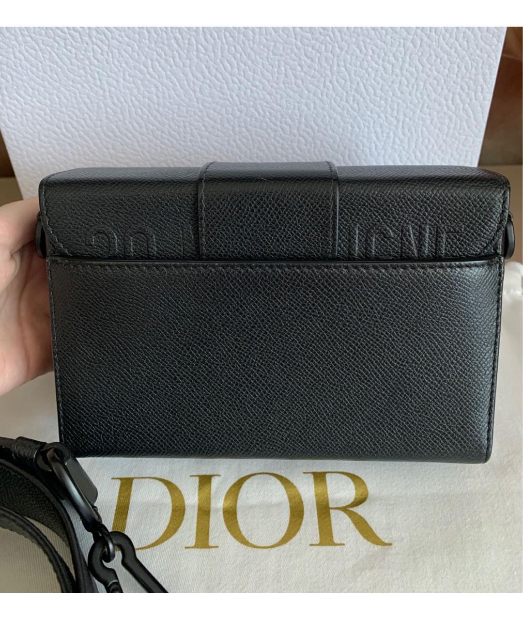 CHRISTIAN DIOR Черная кожаная сумка через плечо, фото 3