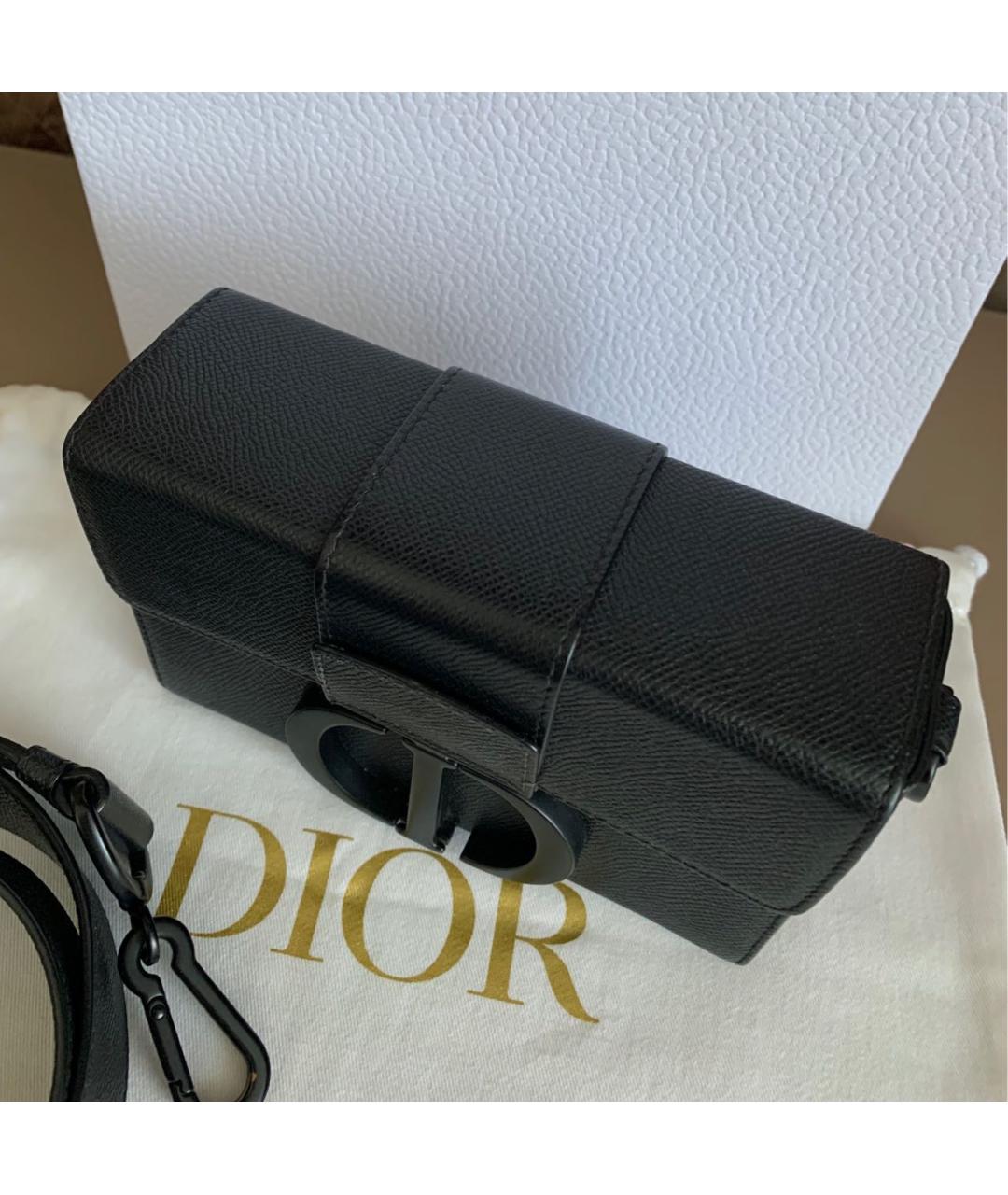 CHRISTIAN DIOR Черная кожаная сумка через плечо, фото 4