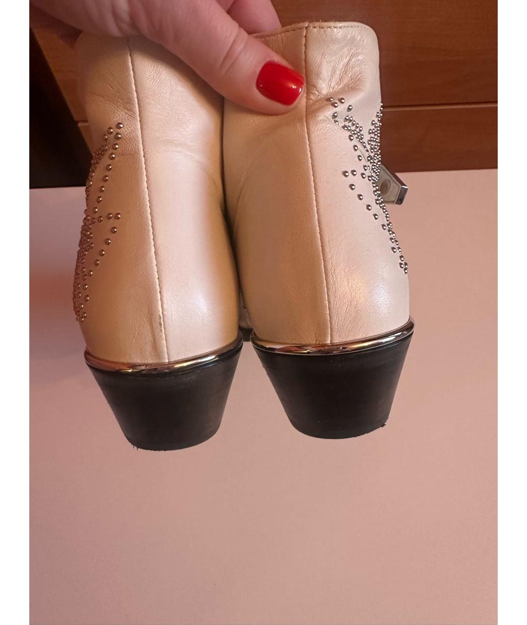 CHLOE Белые кожаные полусапоги, фото 3