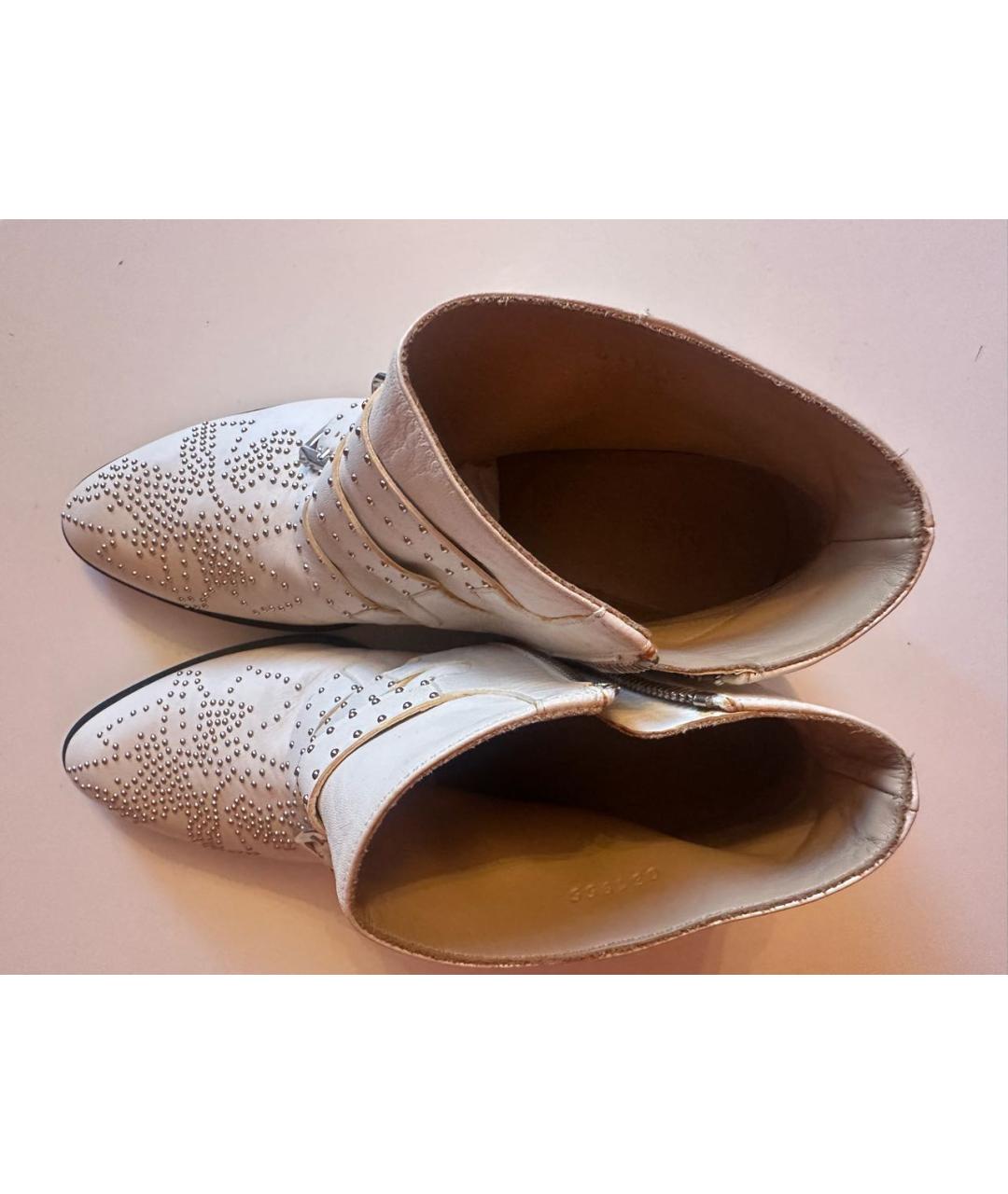 CHLOE Белые кожаные полусапоги, фото 6