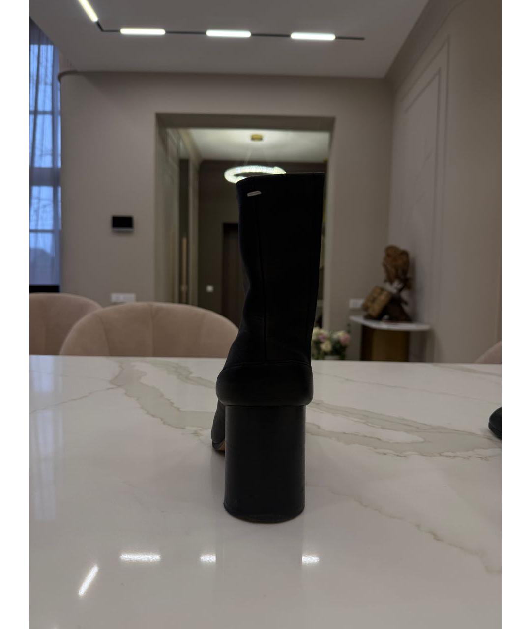 MAISON MARGIELA Черные кожаные ботильоны, фото 4