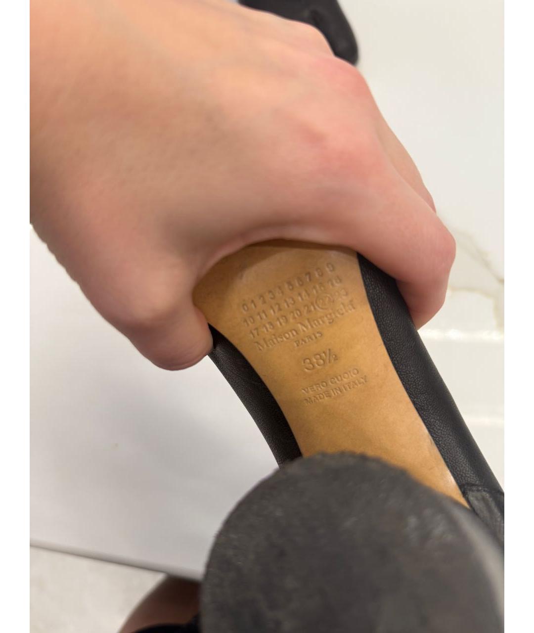 MAISON MARGIELA Черные кожаные ботильоны, фото 5