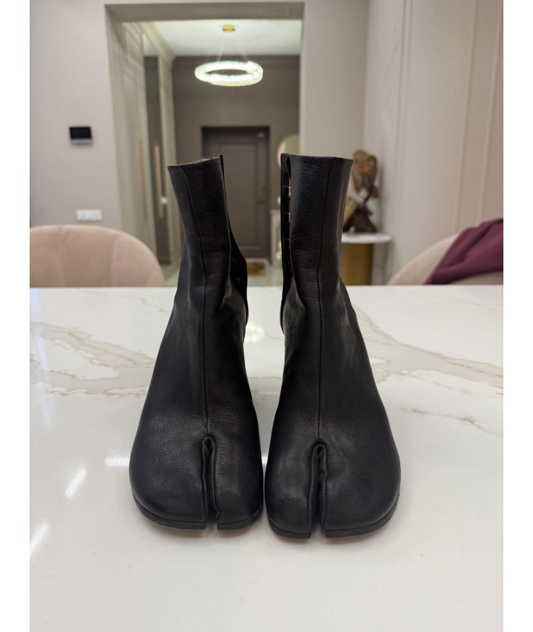 MAISON MARGIELA Черные кожаные ботильоны, фото 2