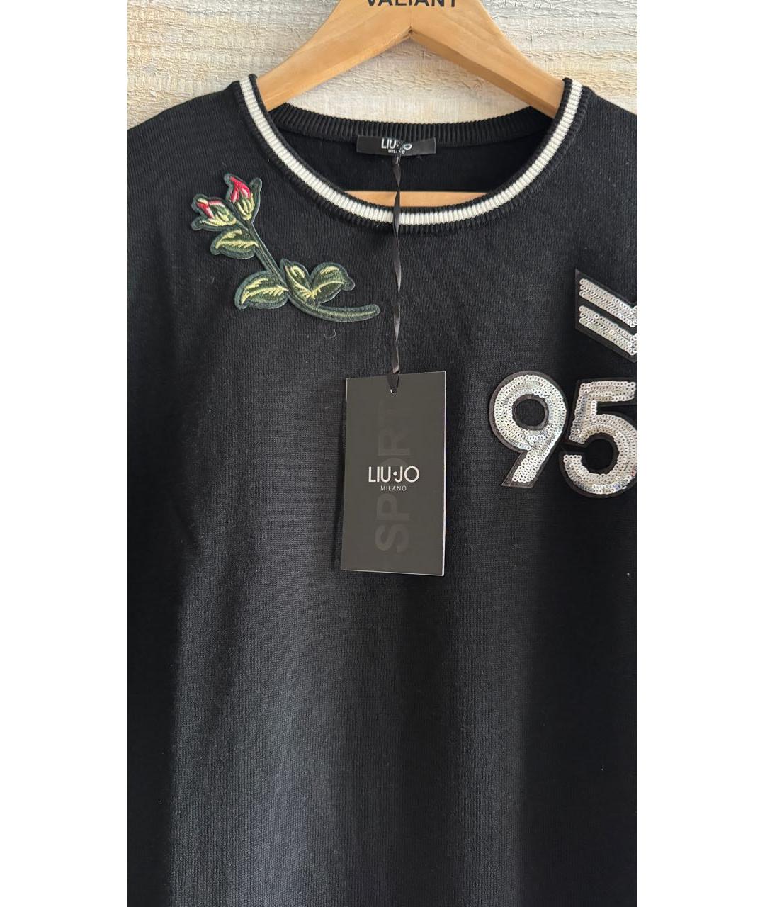 LIU JO Черное полиэстеровое платье, фото 4