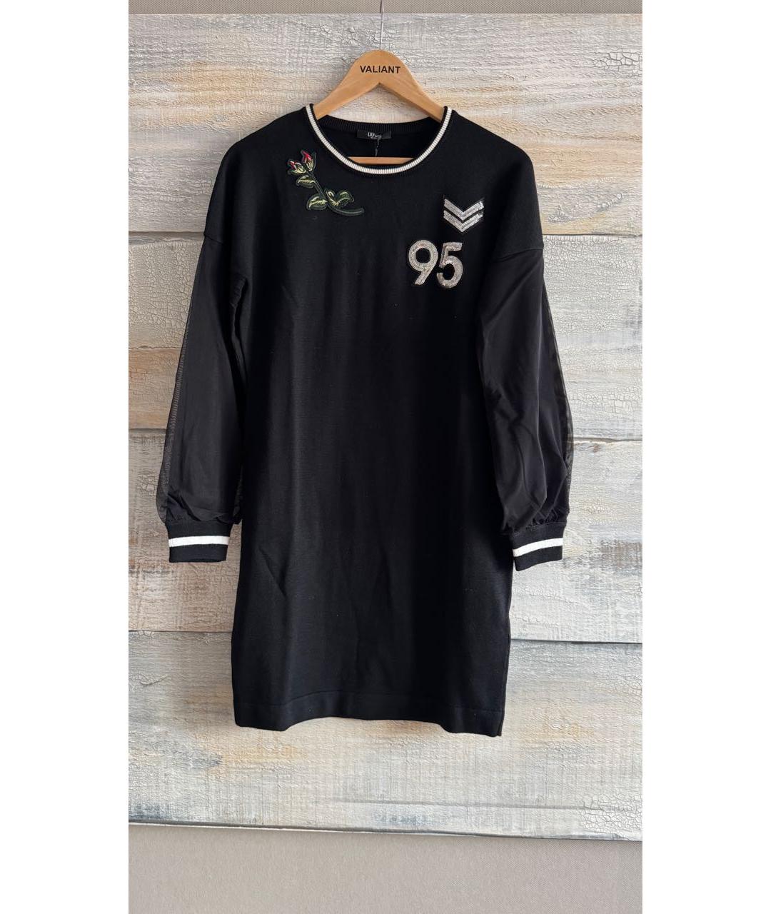 LIU JO Черное полиэстеровое платье, фото 8