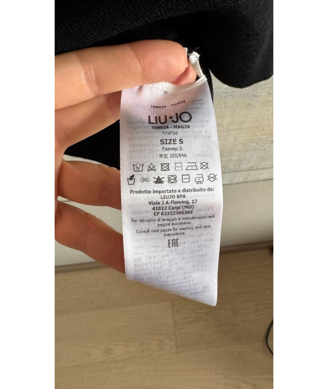 LIU JO Черное полиэстеровое платье, фото 6