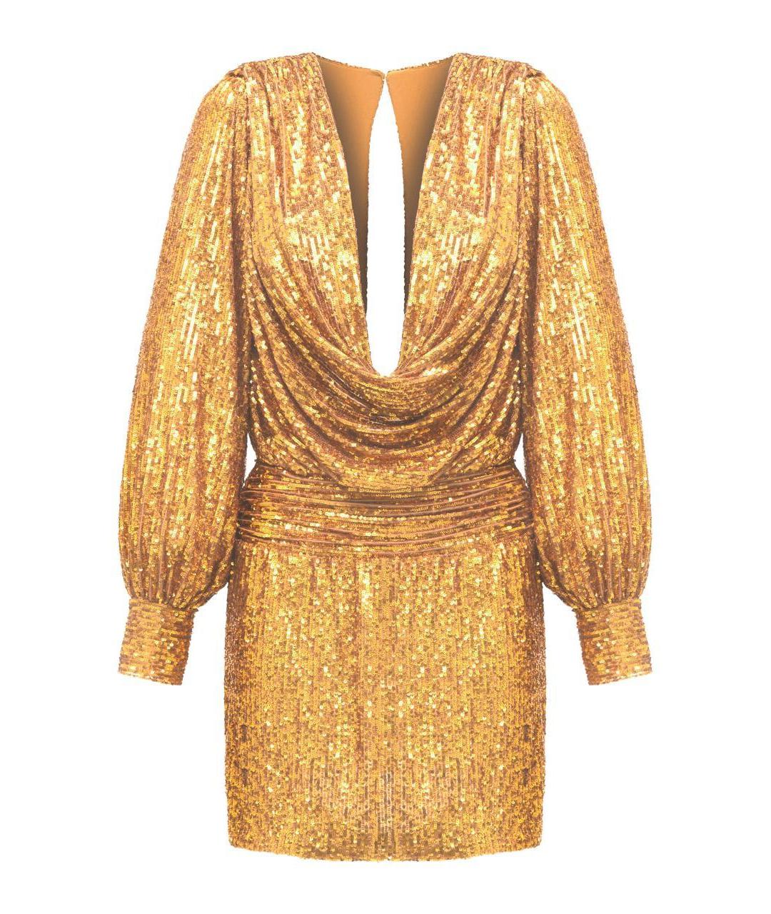 RASARIO Золотое полиэстеровое вечернее платье, фото 1