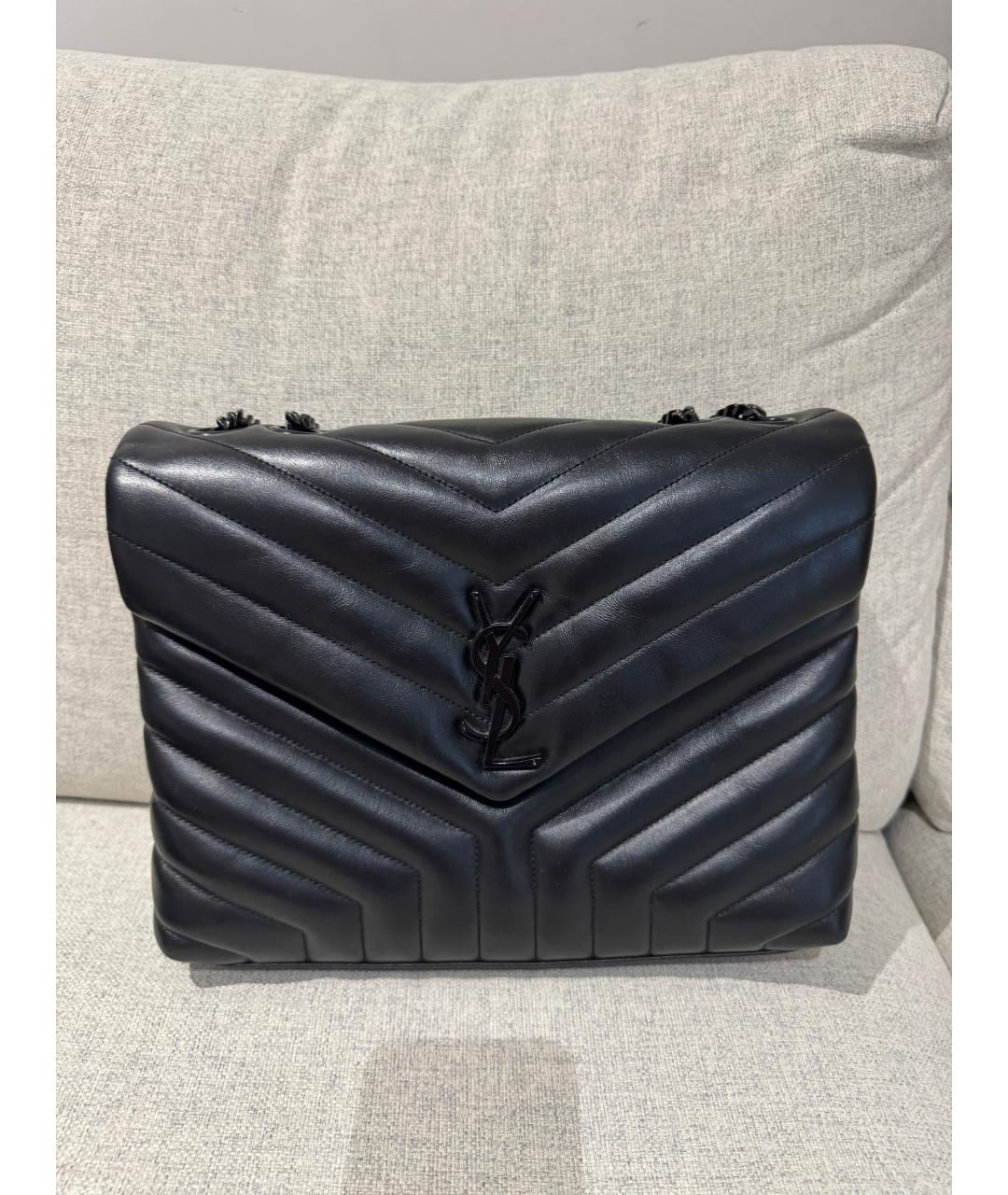 SAINT LAURENT Черная кожаная сумка через плечо, фото 5