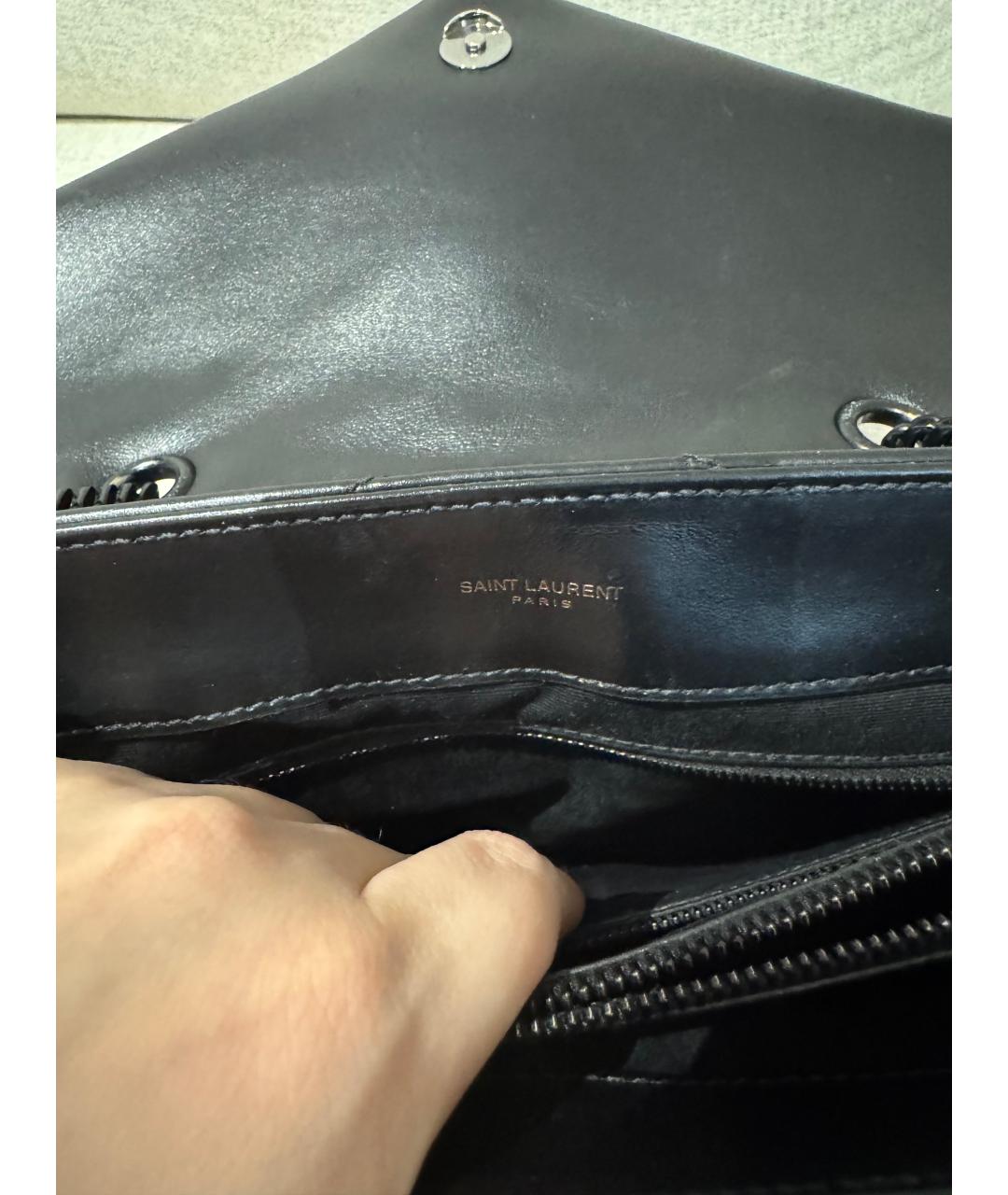 SAINT LAURENT Черная кожаная сумка через плечо, фото 4