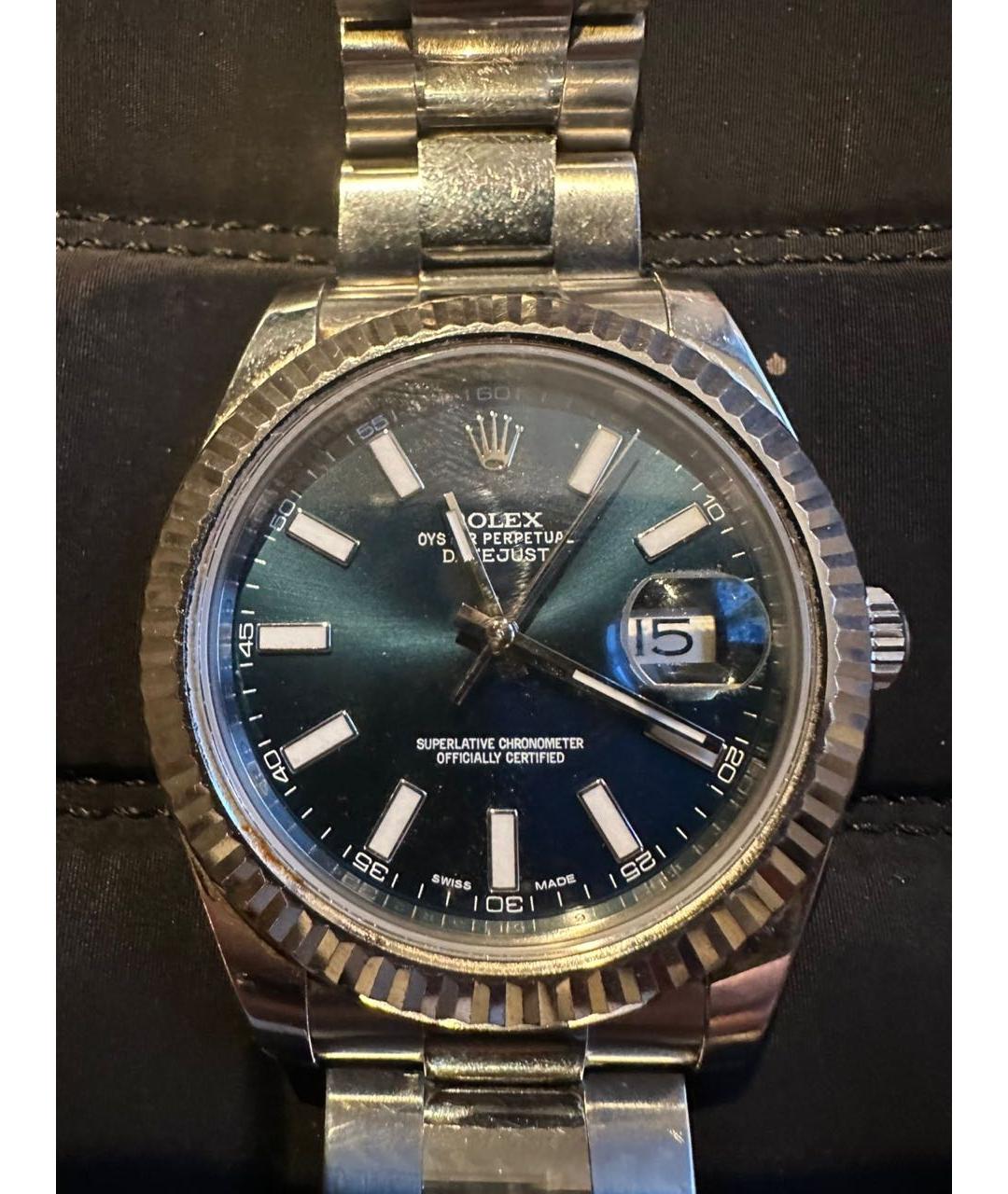 ROLEX Серебряные стальные часы, фото 5