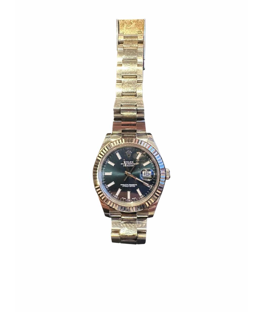 ROLEX Серебряные стальные часы, фото 1