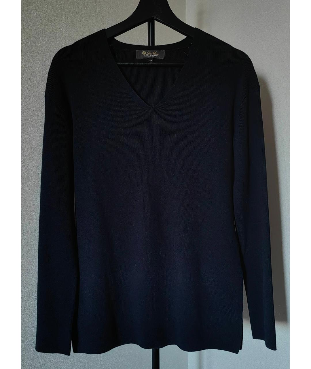 LORO PIANA Темно-синий кашемировый джемпер / свитер, фото 7