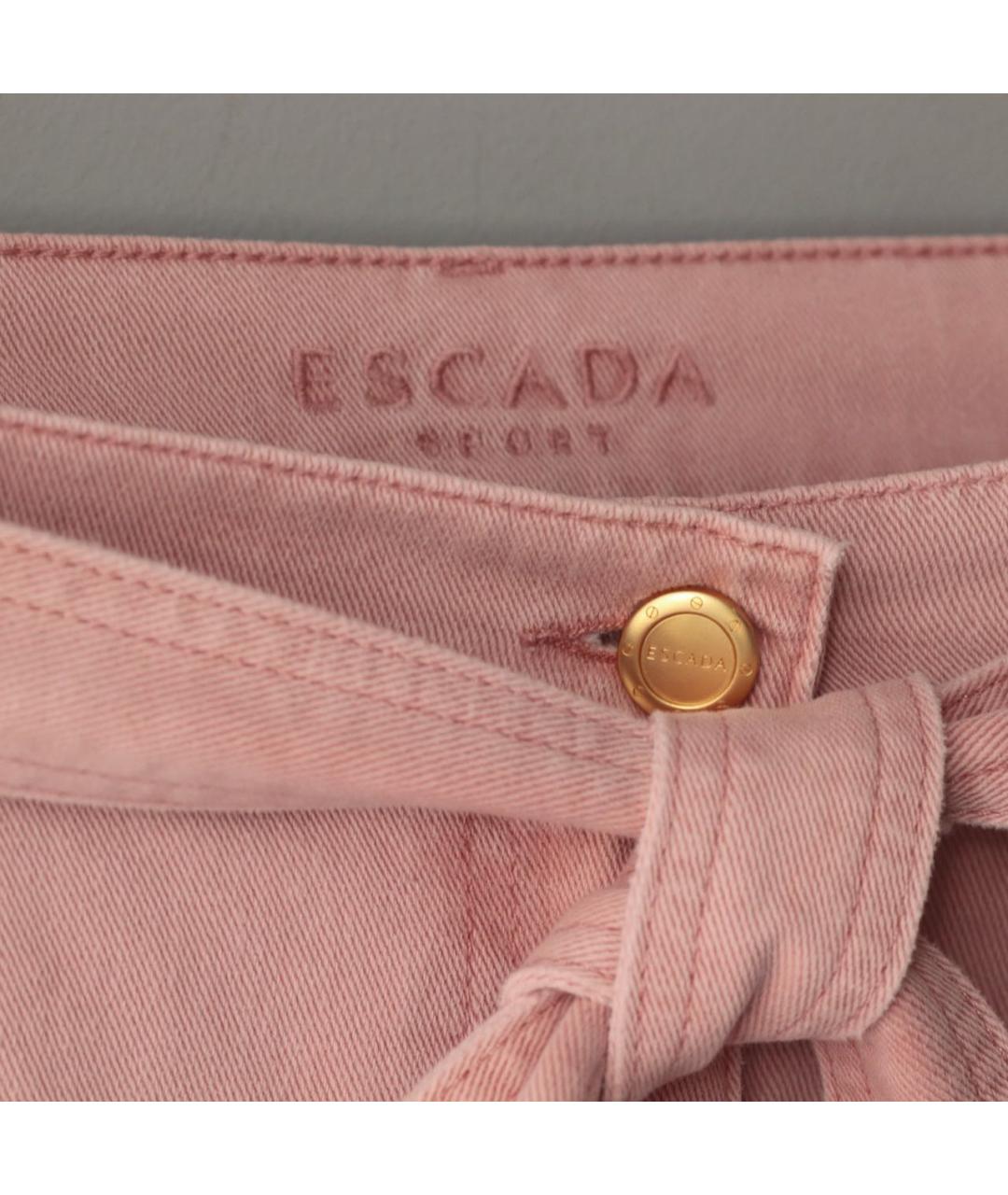 ESCADA Розовые хлопко-полиэстеровые прямые джинсы, фото 4