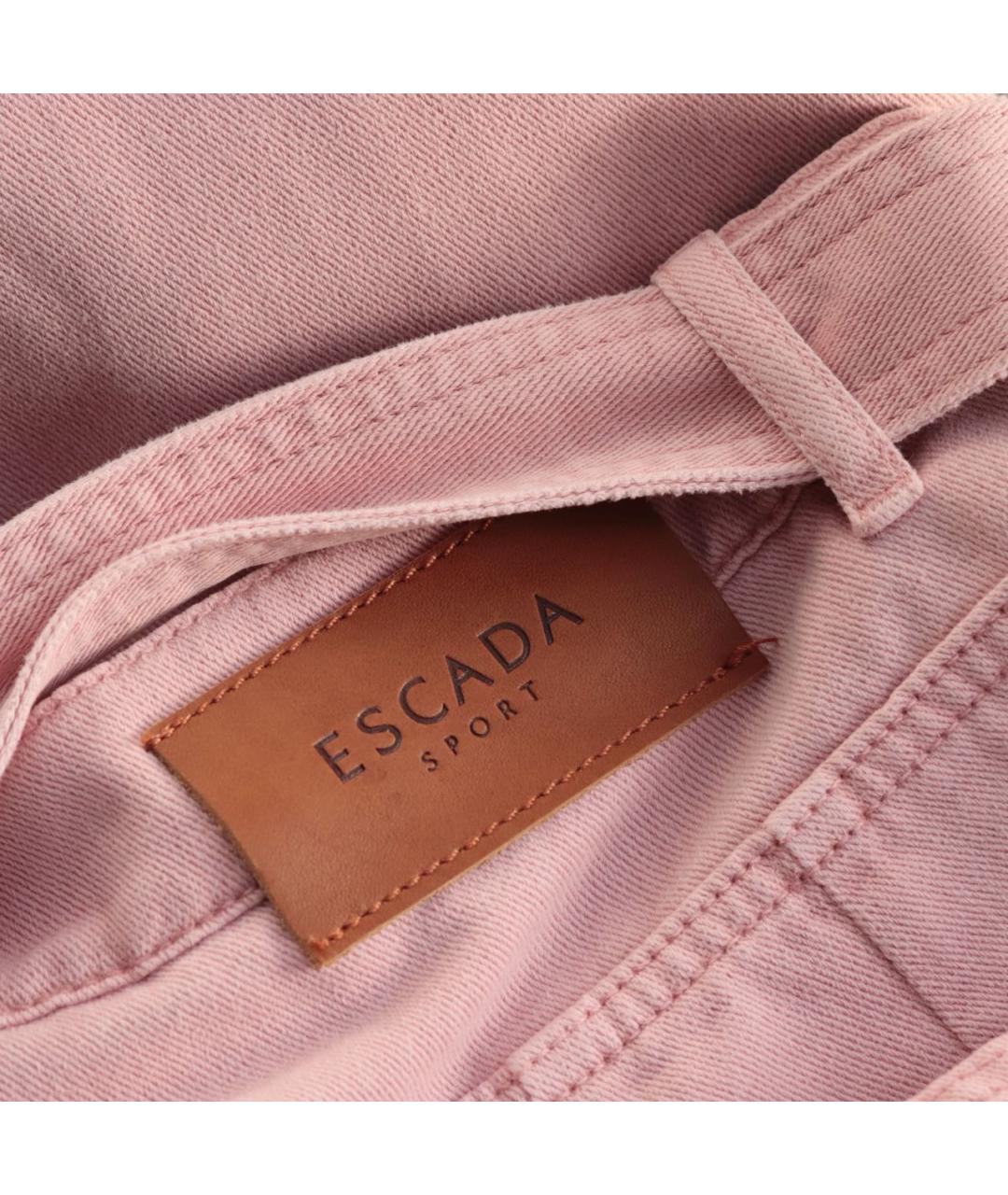 ESCADA Розовые хлопко-полиэстеровые прямые джинсы, фото 7