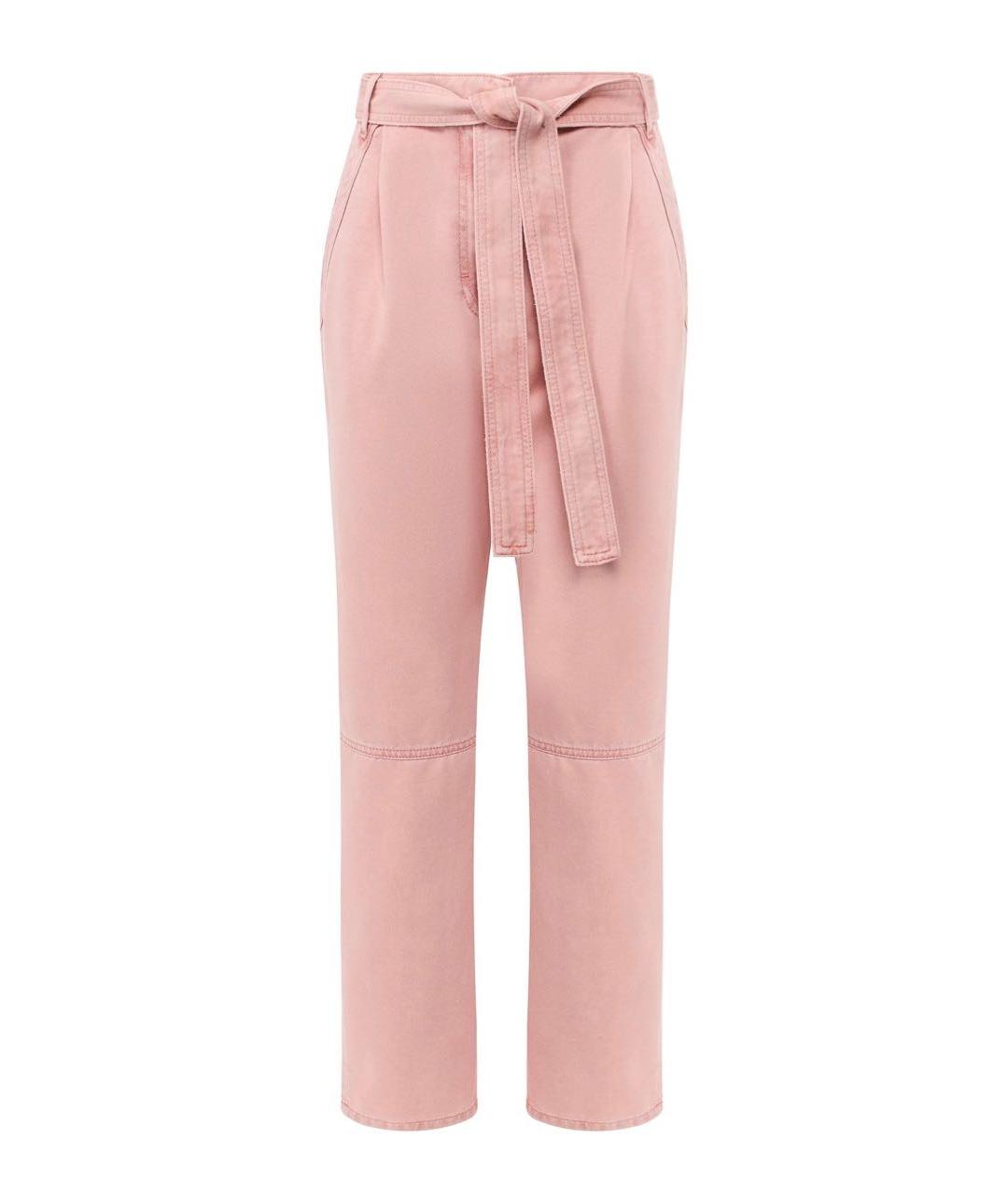 ESCADA Розовые хлопко-полиэстеровые прямые джинсы, фото 1