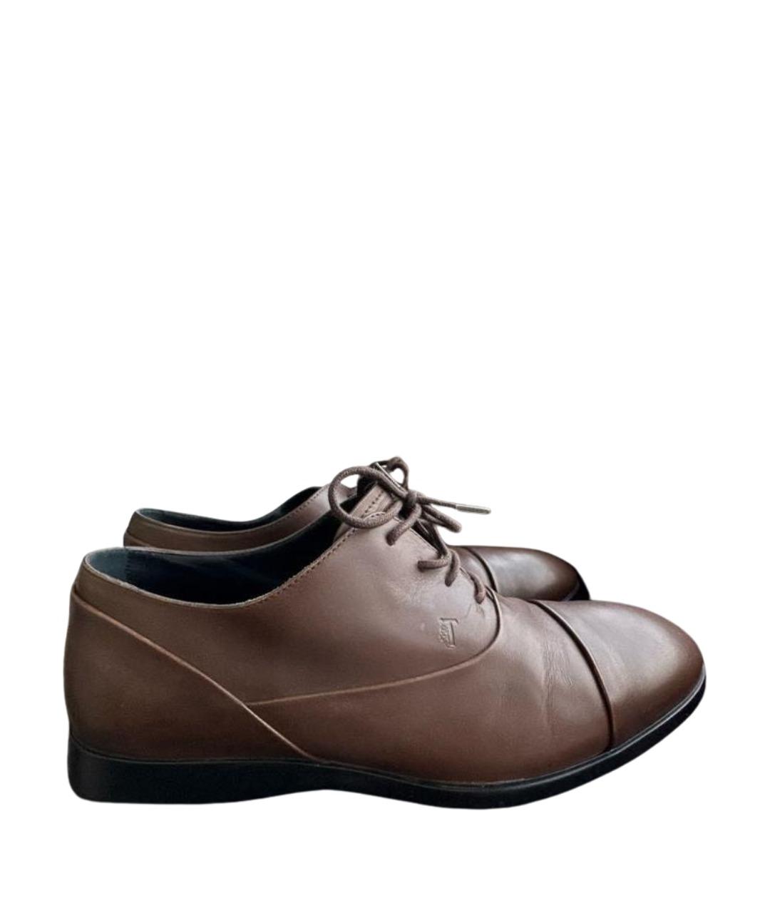 TOD'S Коричневые кожаные туфли, фото 1