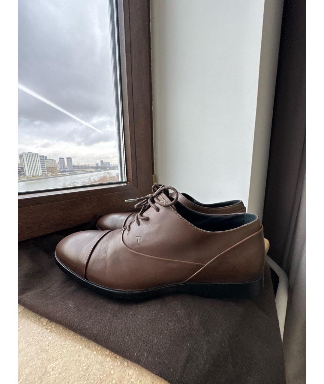 TOD'S Коричневые кожаные туфли, фото 6