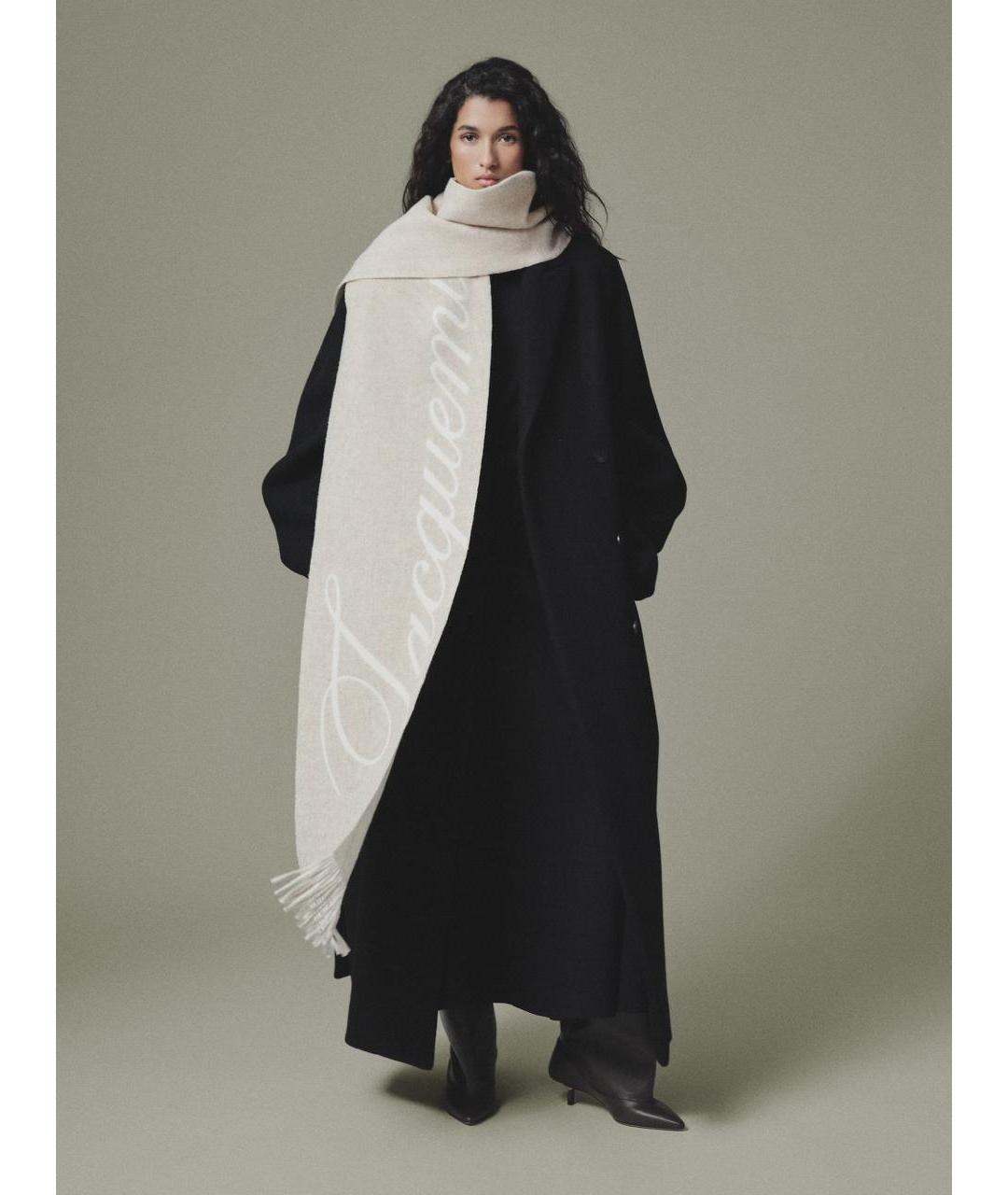 JACQUEMUS Бежевый шерстяной шарф, фото 2