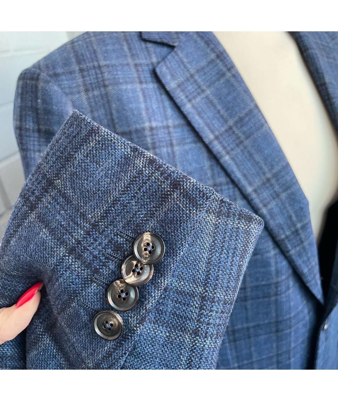 PAL ZILERI Синий шерстяной пиджак, фото 5