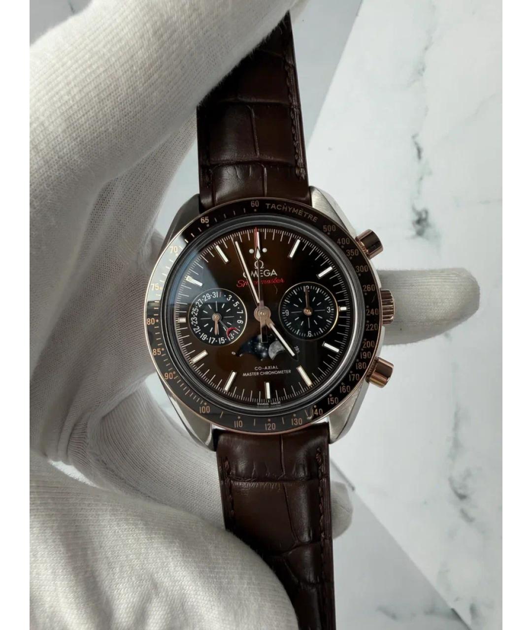 OMEGA Коричневые часы из розового золота, фото 2