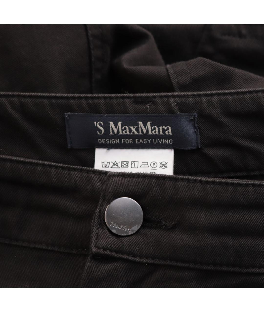 'S MAX MARA Черные хлопко-эластановые прямые джинсы, фото 4
