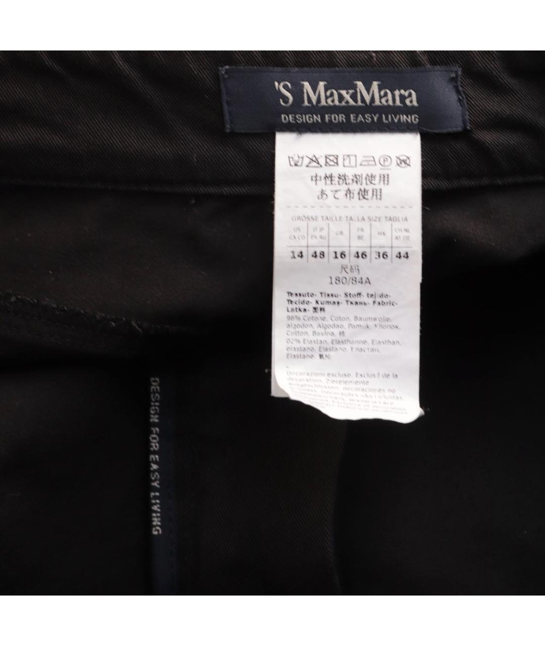 'S MAX MARA Черные хлопко-эластановые прямые джинсы, фото 5