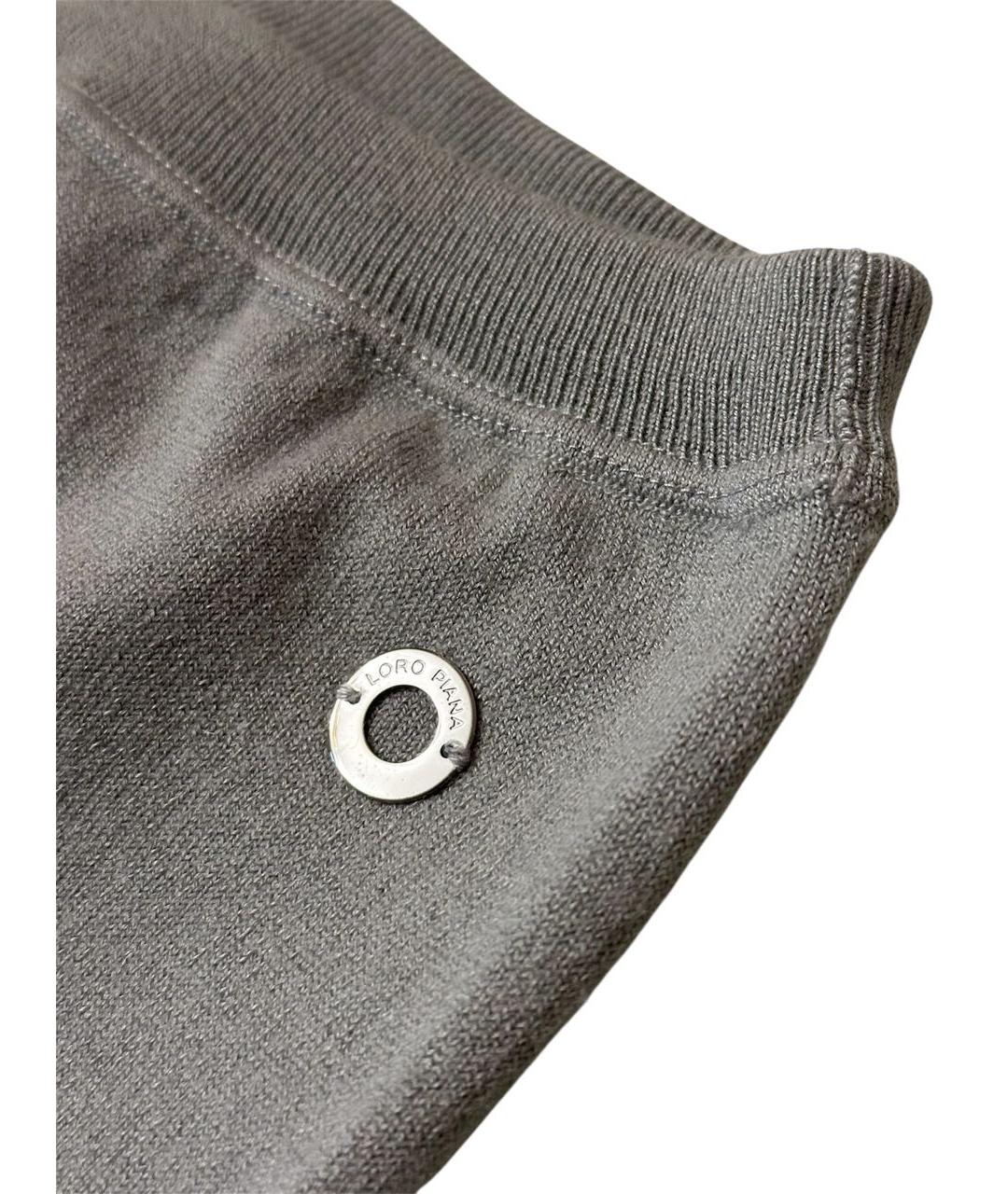 LORO PIANA Антрацитовые кашемировые брюки узкие, фото 4